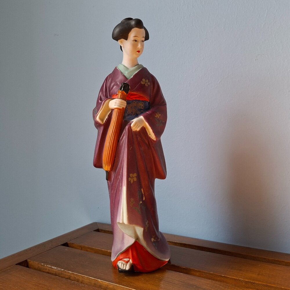 VTG House of Koshu Japanese Sake Figural 13" Bottle Geisha Woman Ceramic Empty